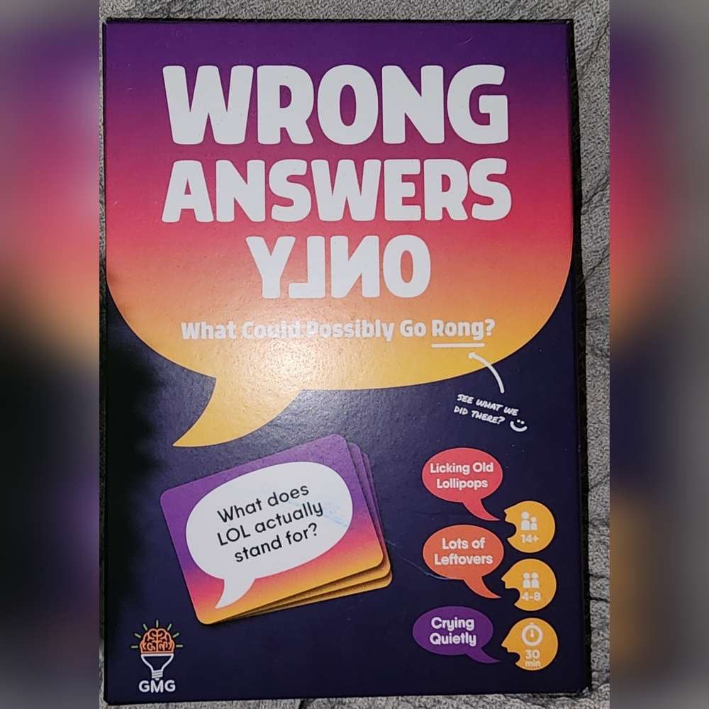 Wrong Answers Only Card Game